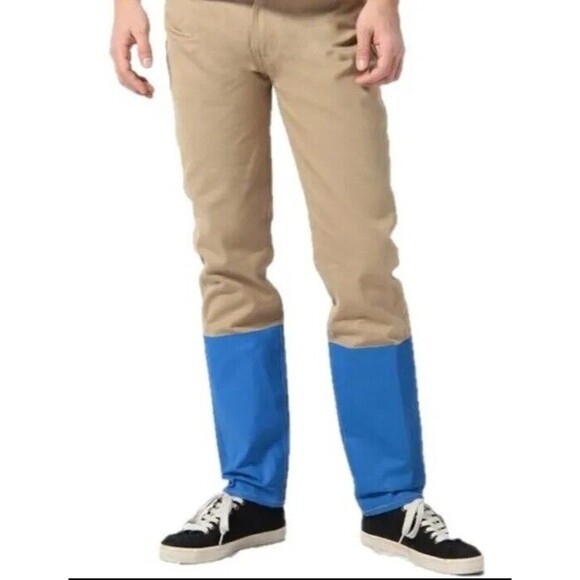 Levi's 508 Men's 30X32 Regular Fit Tappered Leg Colorblock Tan/Blue Urban Jeans - Picture 2 of 12